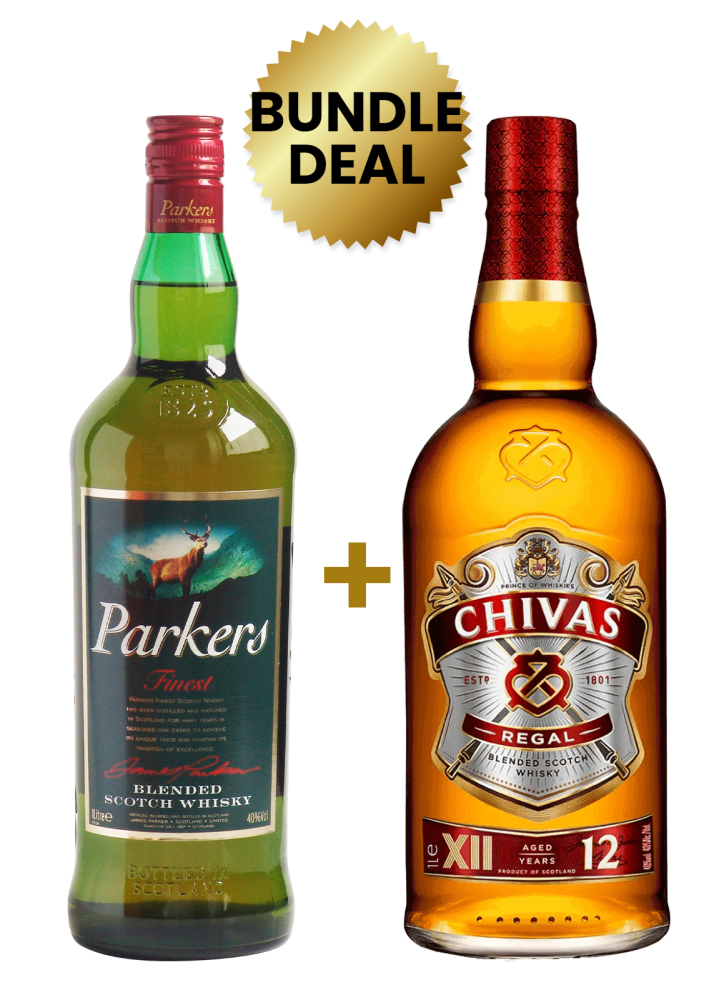 1 Btl Parkers Finest Blended Scotch Whisky 1Lt + 1 Btl Chivas Regal 1 Ltr
